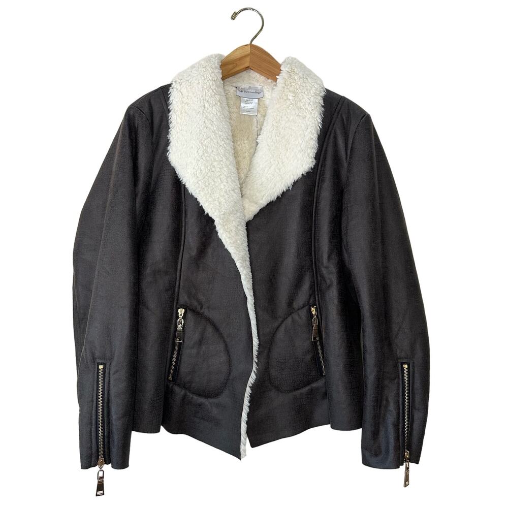 Soft Surroundings Black Jacket with Cream Lining